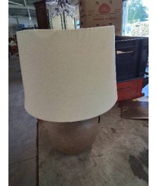 LAMPE BOULE BOIS AJ ÉCRU 