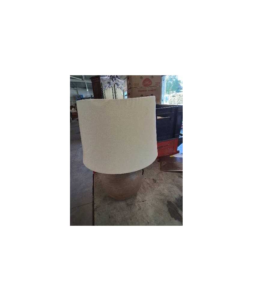 LAMPE BOULE BOIS AJ ÉCRU 