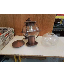 LAMPE TYPE INDUS CUIVRE ET VERRE