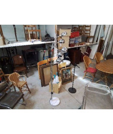 LAMPE DE SALON SUR PIED CHROME ET MARBRE