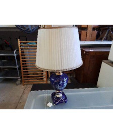 LAMPE BLEU PORCELAINE 