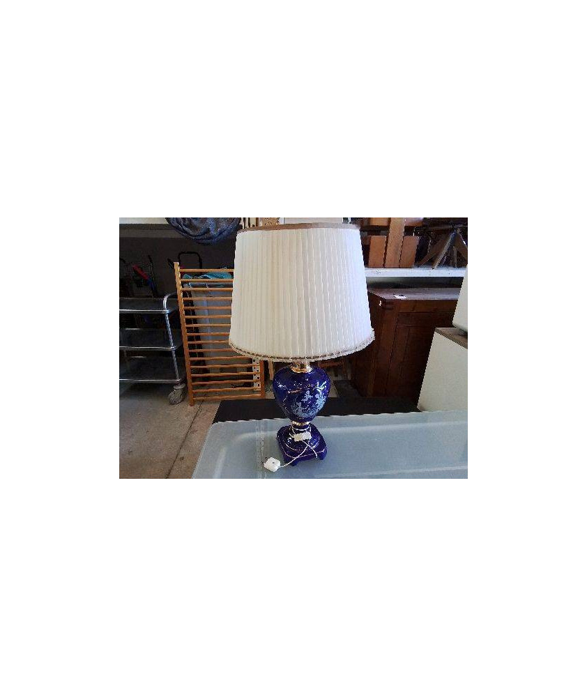 LAMPE BLEU PORCELAINE 