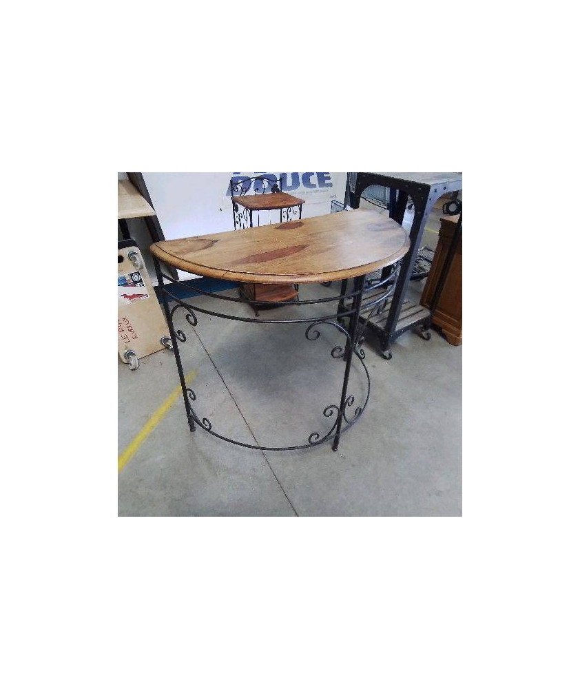 CONSOLE EN FER ET BOIS 
