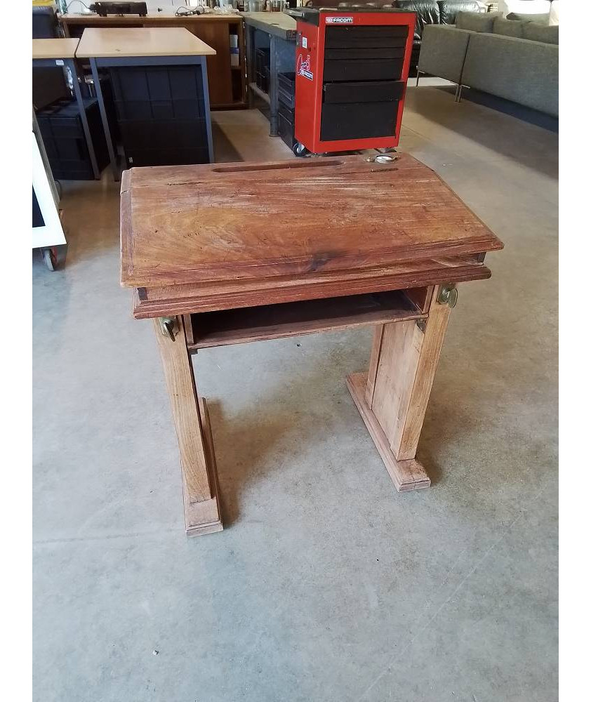 ECRITOIRE BOIS CLAIR RÉGLABLE HAUTEUR FERET HYGIÉNIQUE BREVETÉ S.G.D.G DÉBUT XXE