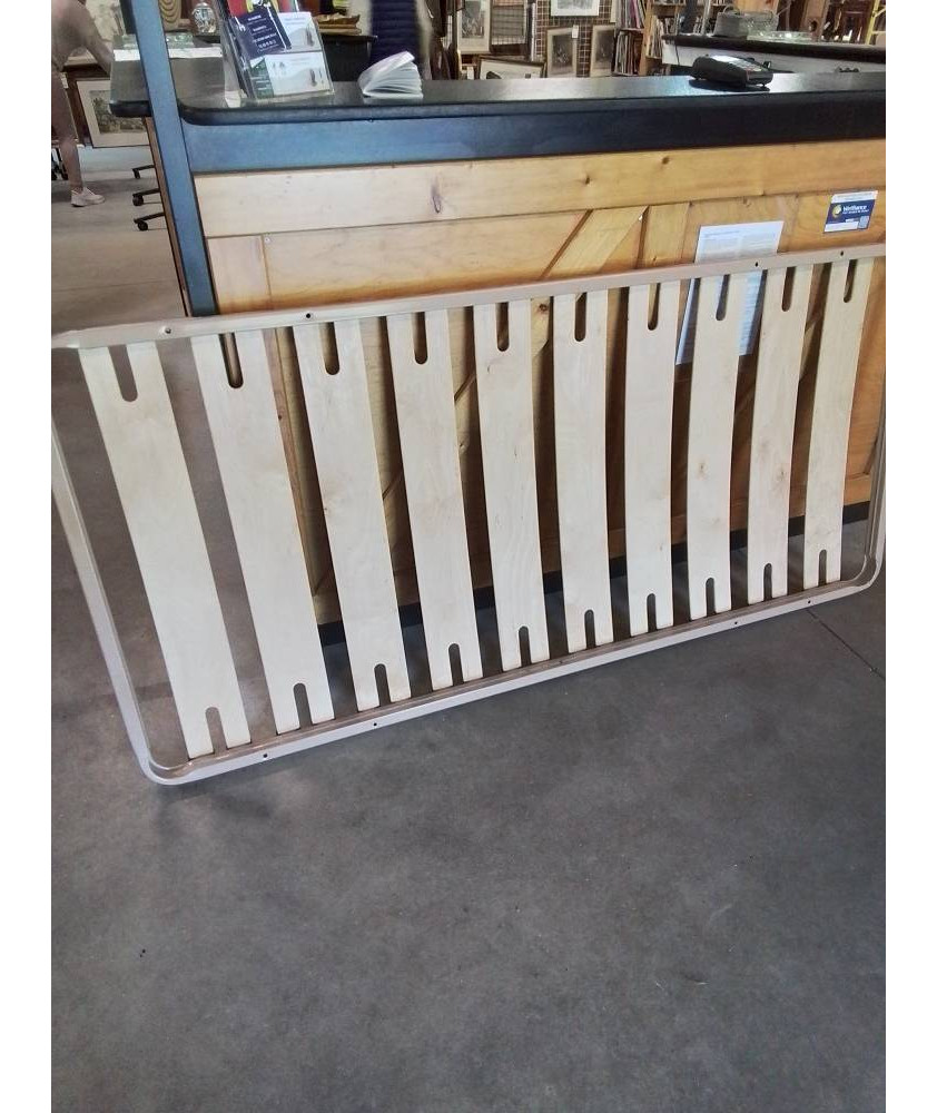 SOMMIER CADRE MÉTAL CRÈME A LATTES 90X190CM