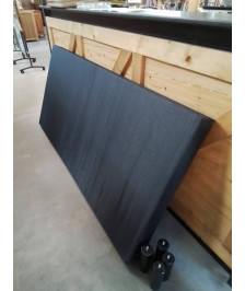 SOMMIER TAPISSER A LATTES TISSU NOIR AVEC 4 PIEDS