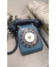 DECO TELEPHONE ANCIEN BLEU 