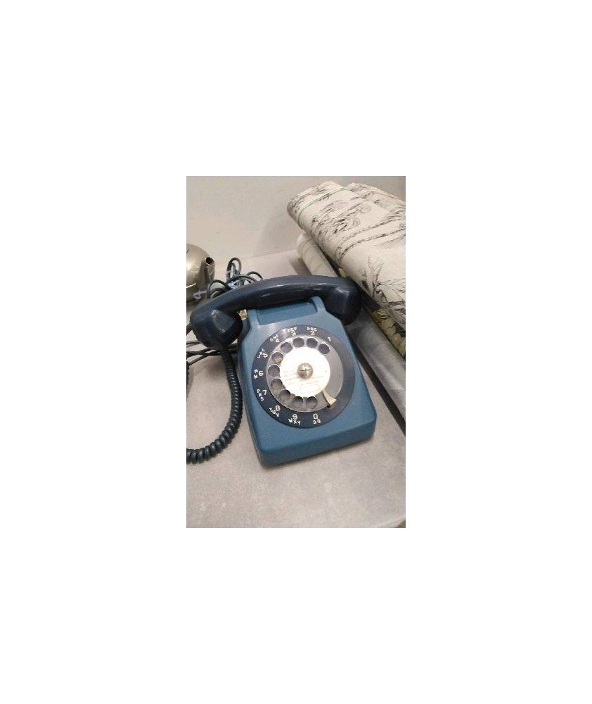 DECO TELEPHONE ANCIEN BLEU 