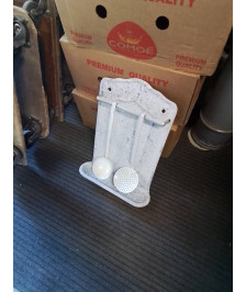 PORTE USTENSILES CUISINE  TOLE ÉMAILLÉE BLANC ET BLEU ANNÉES 50