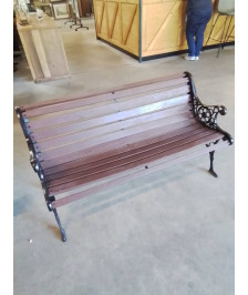 BANC DE JARDIN FONTE LATTES BOIS MARRON