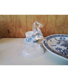 PRESSE PAPIER CHEVAL EN VERRE 