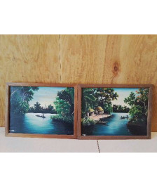 PEINTURE PAYSAGE TROPICAL 