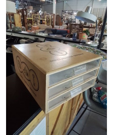 CASIER DE MERCERIE BOIS GAINÉ THIRIEZ&CARTIER BRESSON 3 TIROIRS 