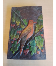 SCULPTURE SUR BOIS OISEAU SUR LA BRANCHE MILIEU XXE