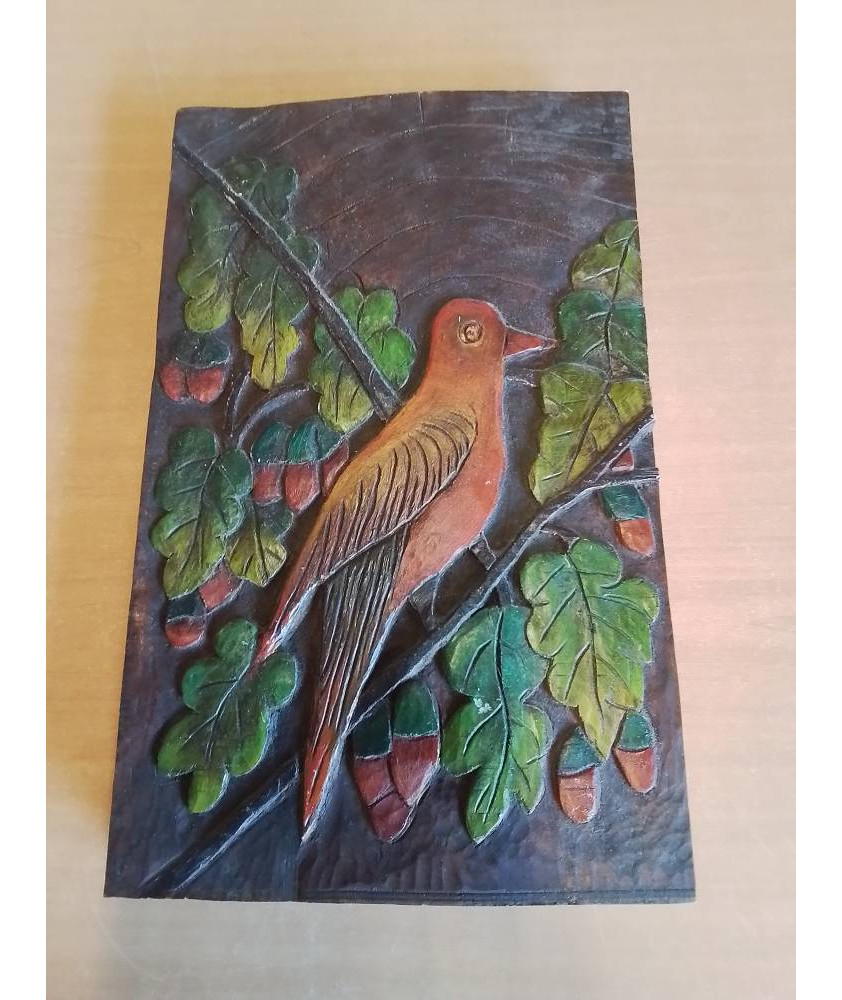 SCULPTURE SUR BOIS OISEAU SUR LA BRANCHE MILIEU XXE