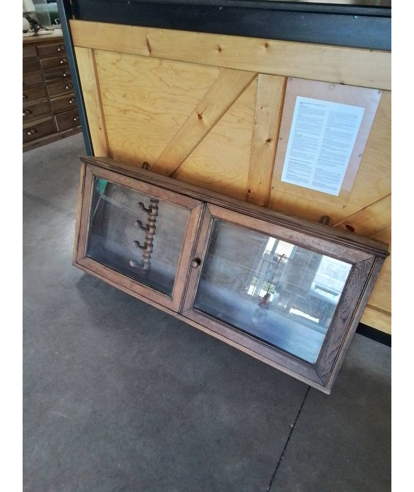 VITRINE MURALE PORTE FUSILS BOIS FIN XIXE
