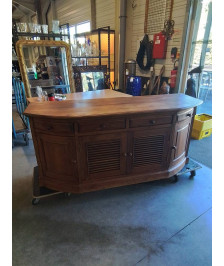 BUFFET TECK 4 TIROIRS 4 PORTES AJOURÉES 