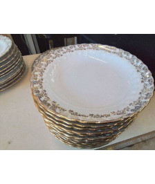 LOT 12 ASSIETTES CREUSES EN PORCELAINE 