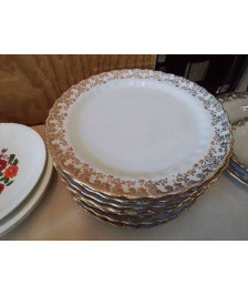 LOT DE 10 ASSIETTES PLATES EN PORCELAINE 