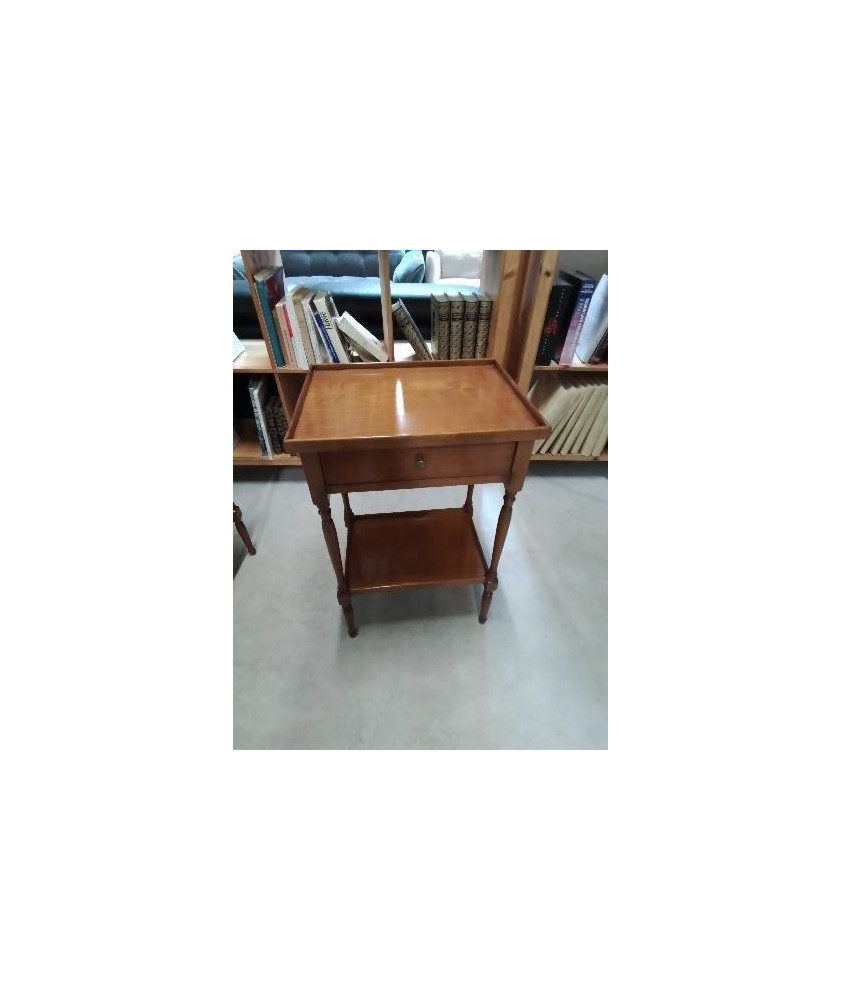 CONSOLE RECTANGULAIRE A COLONNES BOIS CLAIR 1 TIROIR 