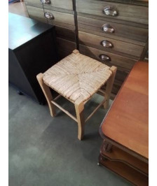 TABOURET PAILLÉ BOIS CLAIR