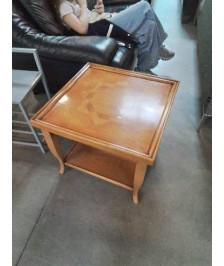 TABLE BASSE CARRÉE BOIS CLAIR 2 NIVEAUX 