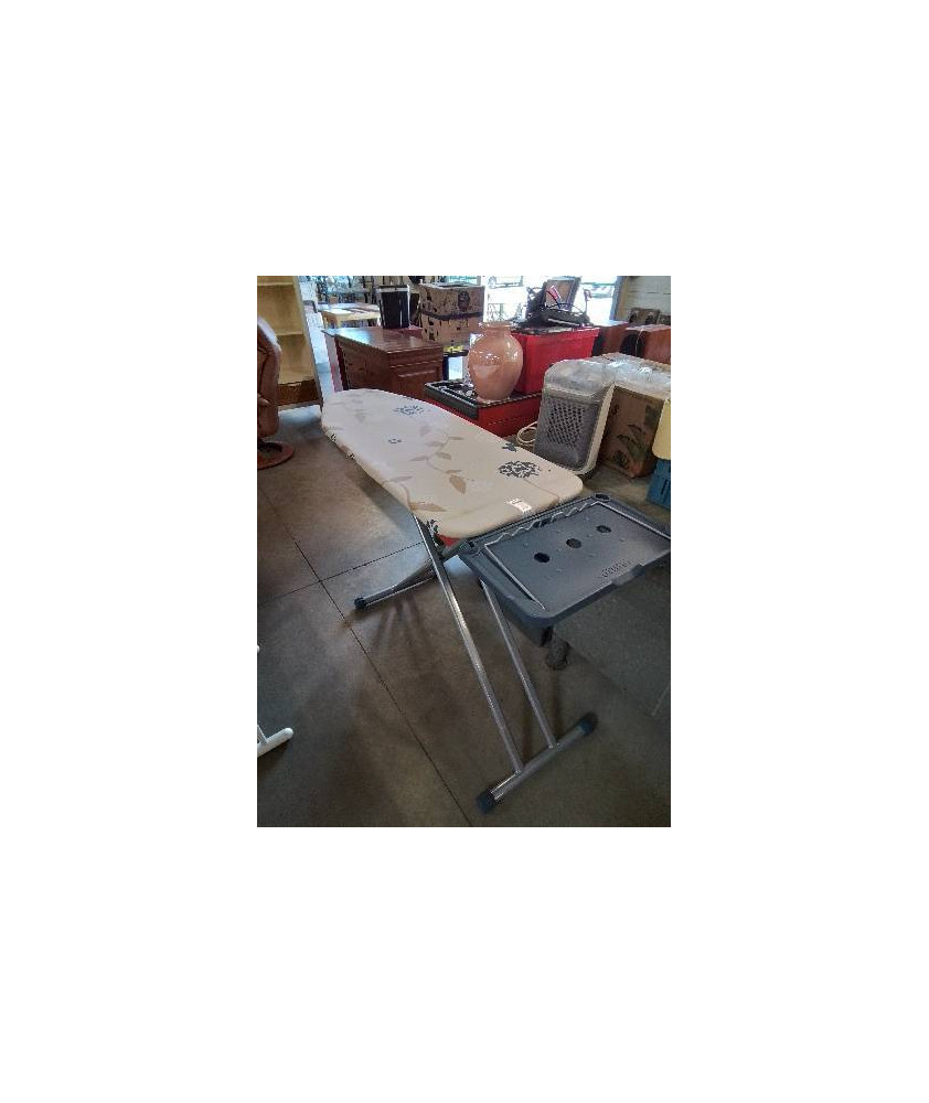 TABLE A REPASSER PHILIPS MÉTAL GRIS RÉSINE BLEU TISSU ECRU 