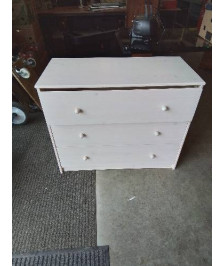 COMMODE PIN ÉCRU 3 TIROIRS 