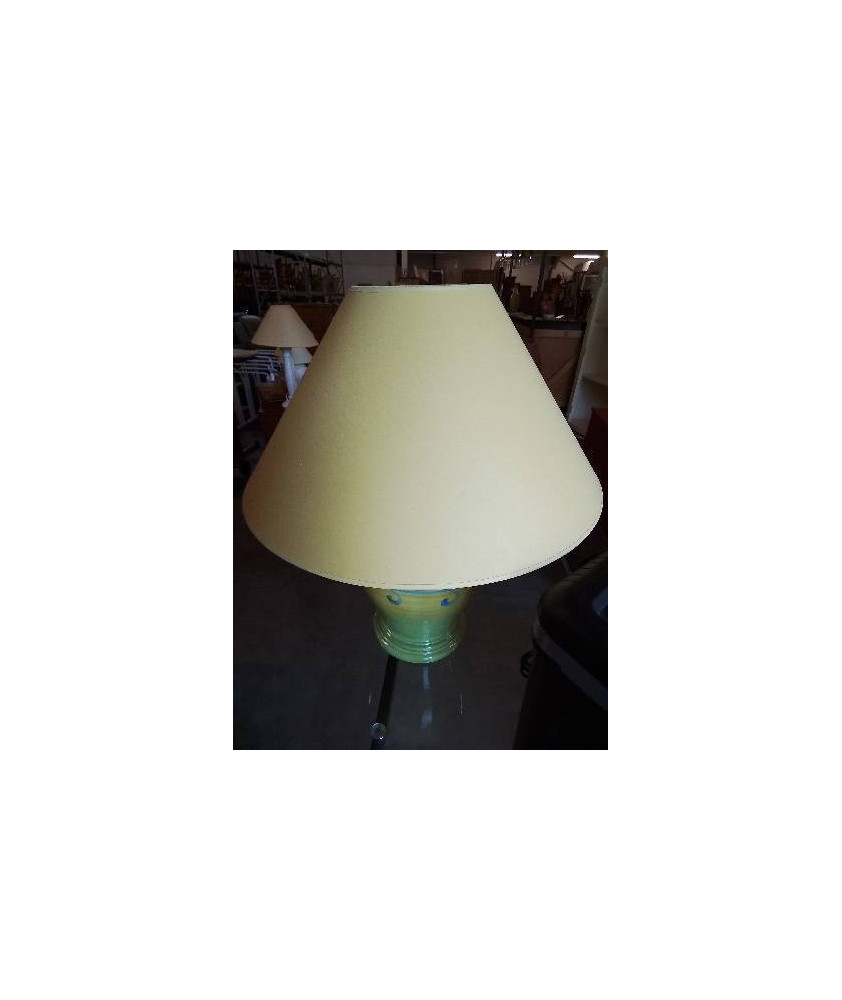 LAMPE BALUSTRE CÉRAMIQUE VERT ET BLEU AJ JAUNE