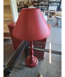 LAMPE COLONNE BOIS TOURNÉ ROUGE AJ ROUGE
