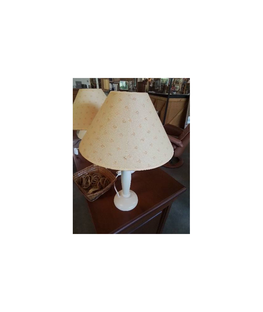 LAMPE BOIS ECRU AJ JAUNE