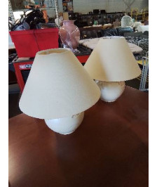 LAMPE CÉRAMIQUE ECRU AUX POISSONS AJ ECRU