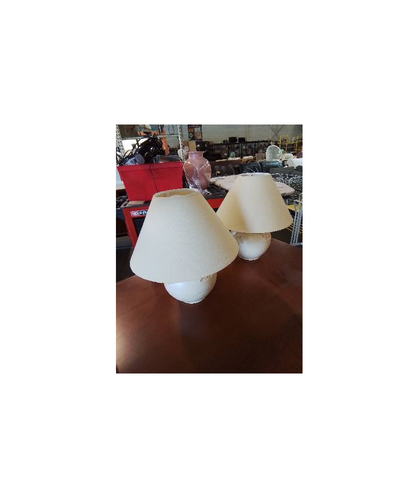LAMPE CÉRAMIQUE ECRU AUX POISSONS AJ ECRU