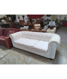 CANAPÉ 3 PLACES CHESTERFIELD BLANC 