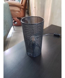 LAMPE METAL NOIR AJOURÉ 