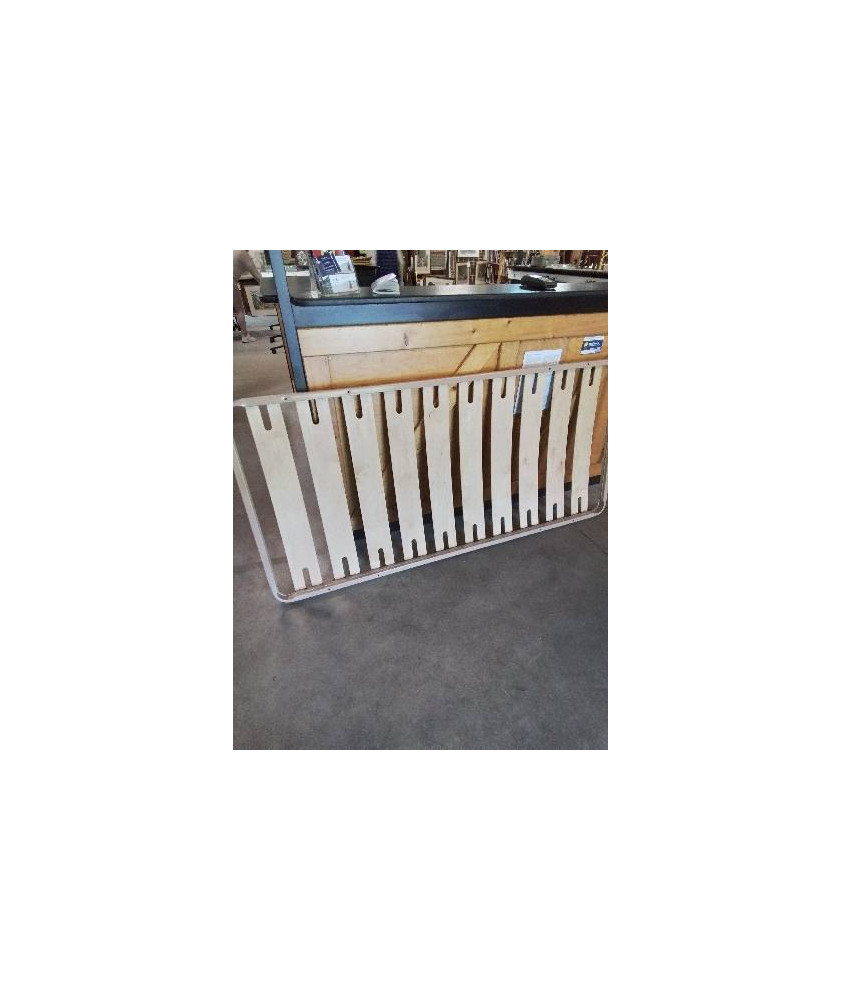 SOMMIER CADRE MÉTAL CRÈME A LATTES 90X190CM