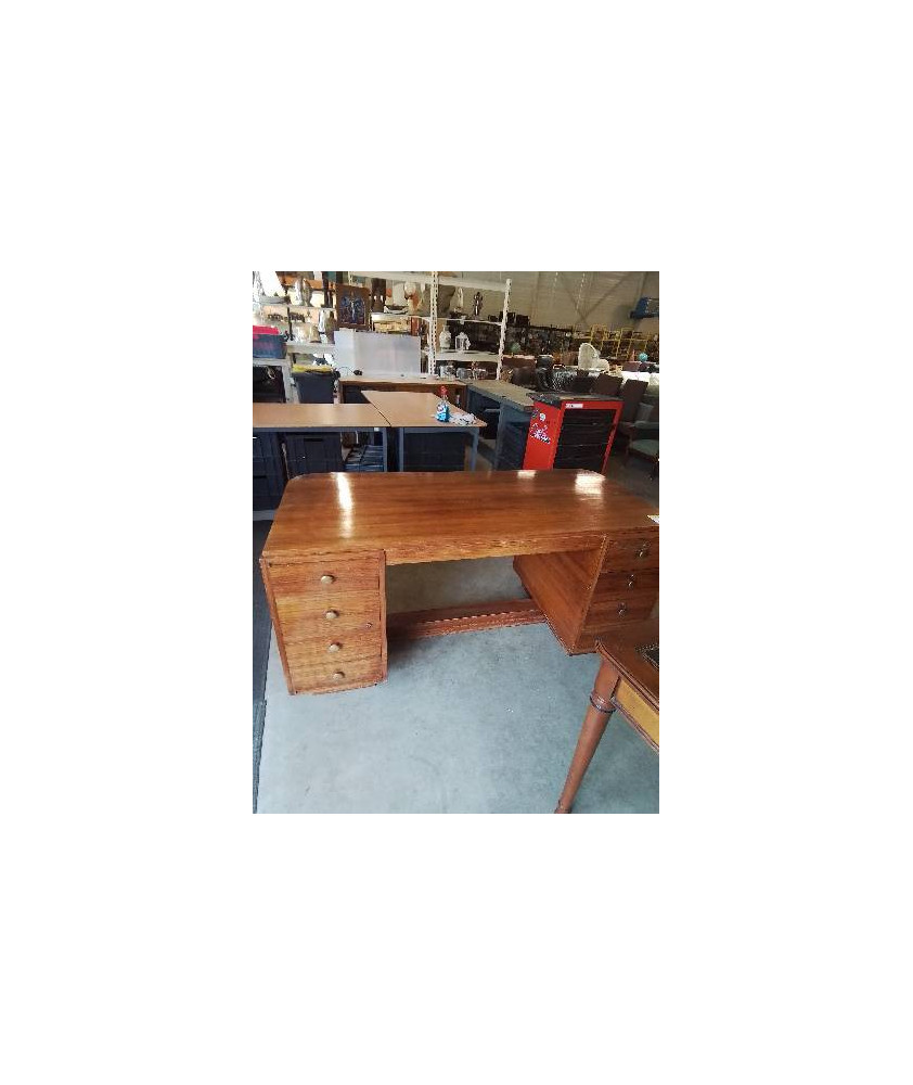 BUREAU RECTANGULAIRE ART DÉCO 4 TIROIRS 1 PORTE
