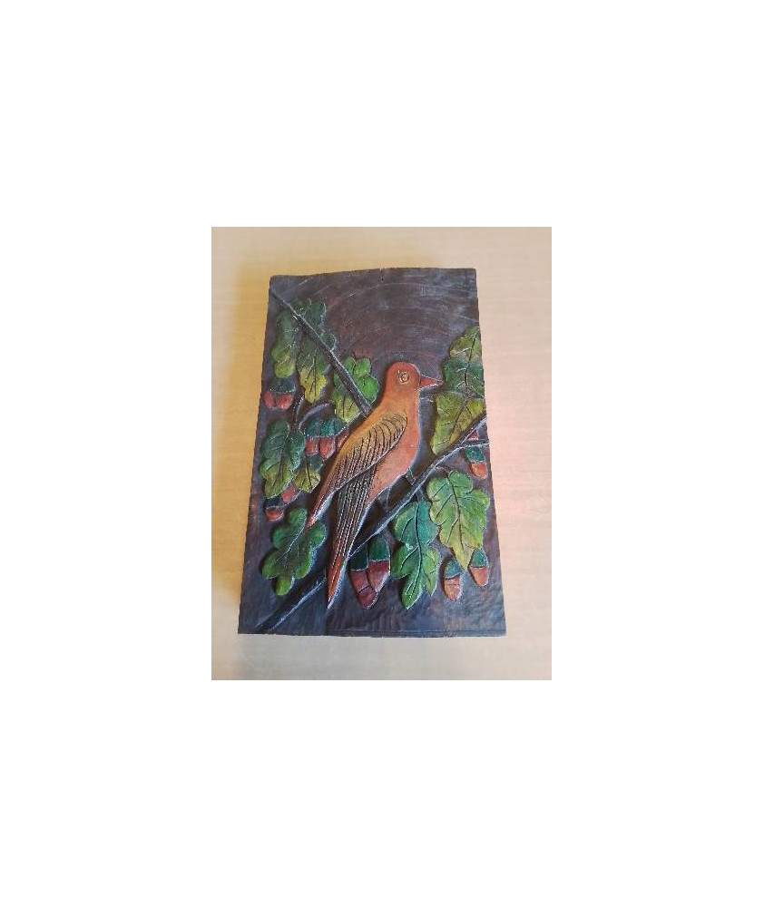 SCULPTURE SUR BOIS OISEAU SUR LA BRANCHE MILIEU XXE