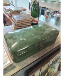 MALLETTE TOLE ÉMAILLÉE VERTE ANNÉES 60