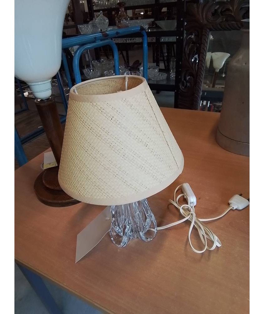 LAMPE PIED CRISTAL DE FRANCE J13 AJ VANNERIE 