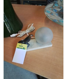 LAMPE ART DÉCO AU MOINEAU SOCLE MARBRE BOULE VERRE 