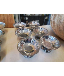 LOT DE 6 COUPES GLACES INOX