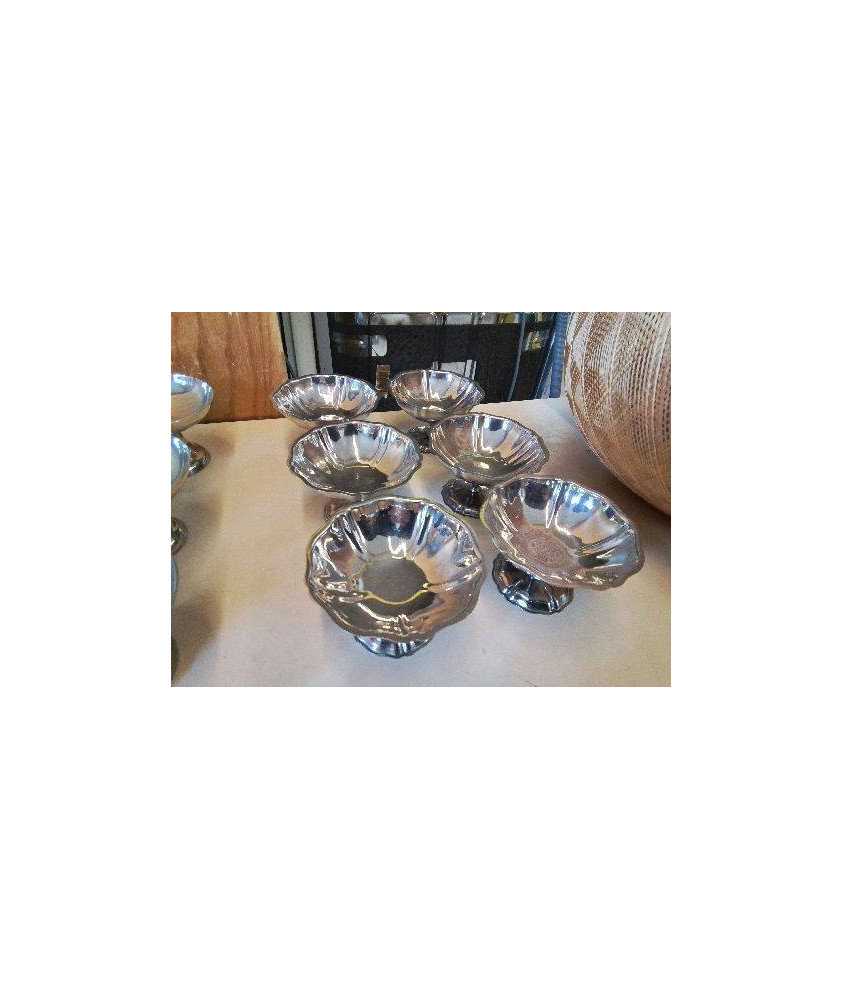 LOT DE 6 COUPES GLACES INOX