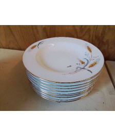 LOT DE 9 ASSIETTES CREUSES EN PORCELAINE 