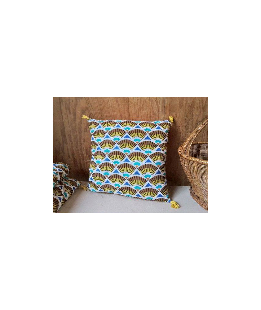 COUSSIN MOTIF ÉVENTAIL 