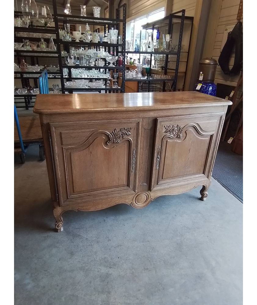 BUFFET CAUCHOIS BOIS MOULURÉ ET SCULPTÉ AUX FLEURS 2 PORTES DÉBUT XXE 