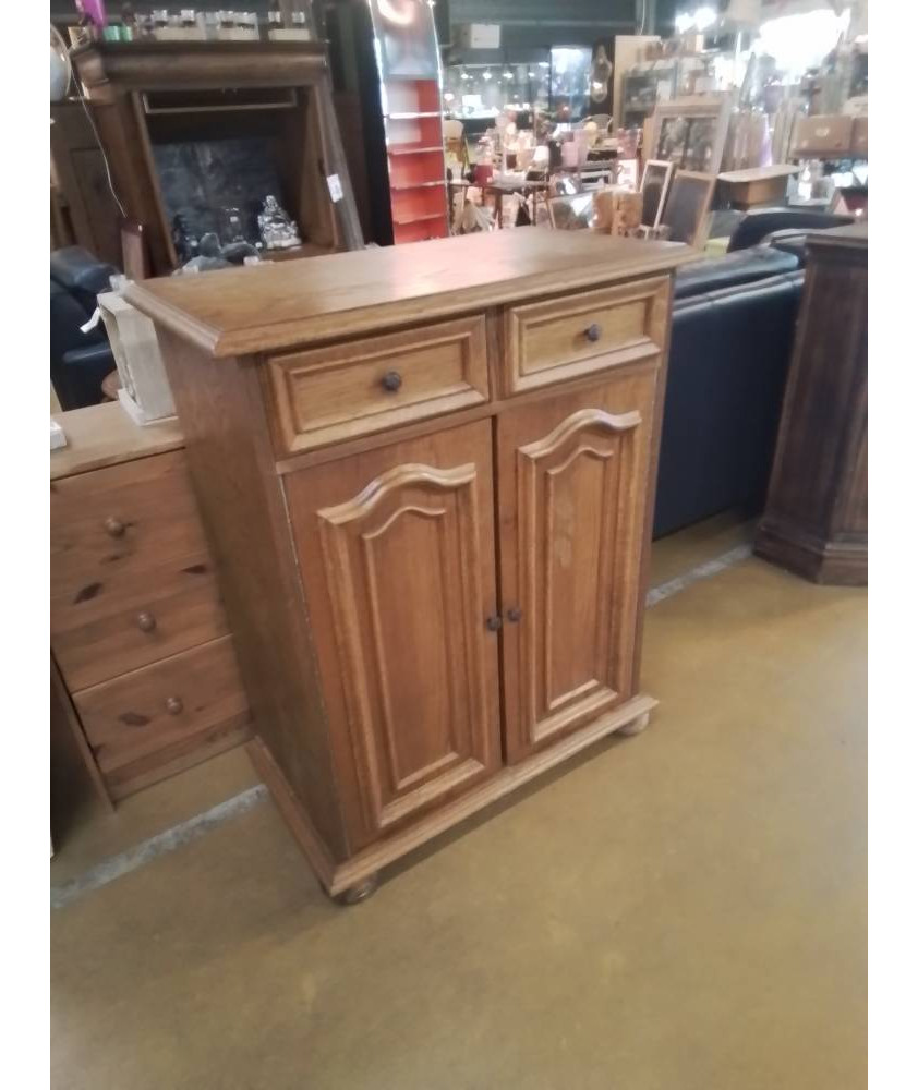 PETIT MEUBLE CHENE 2PORTES 2 TIROIRS 