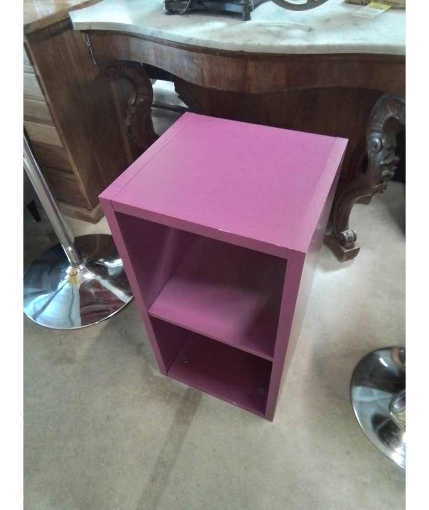 BIBLIOTHÈQUE BOIS MAUVE 2 NICHES