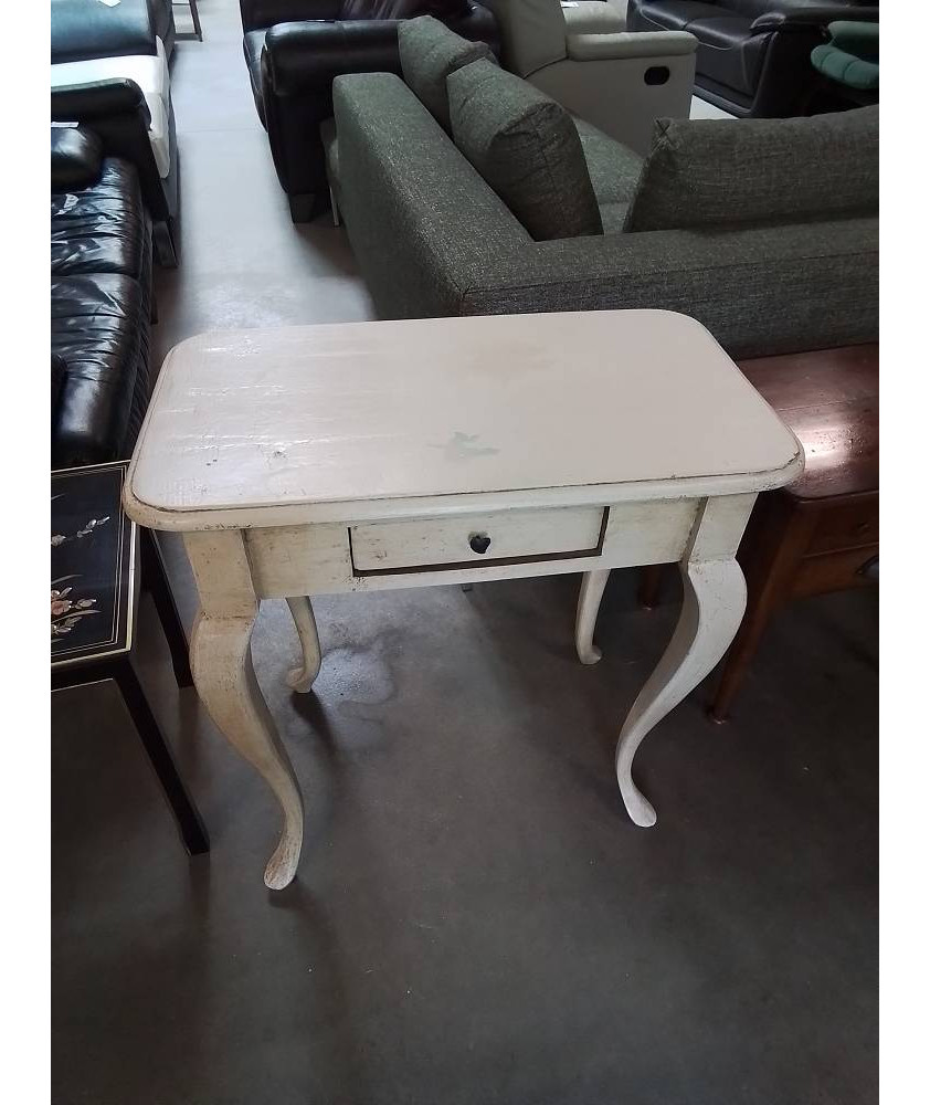 CONSOLE RECTANGULAIRE PIEDS GALBÉS 1 TIROIR BOIS ÉCRU 1 TIROIR