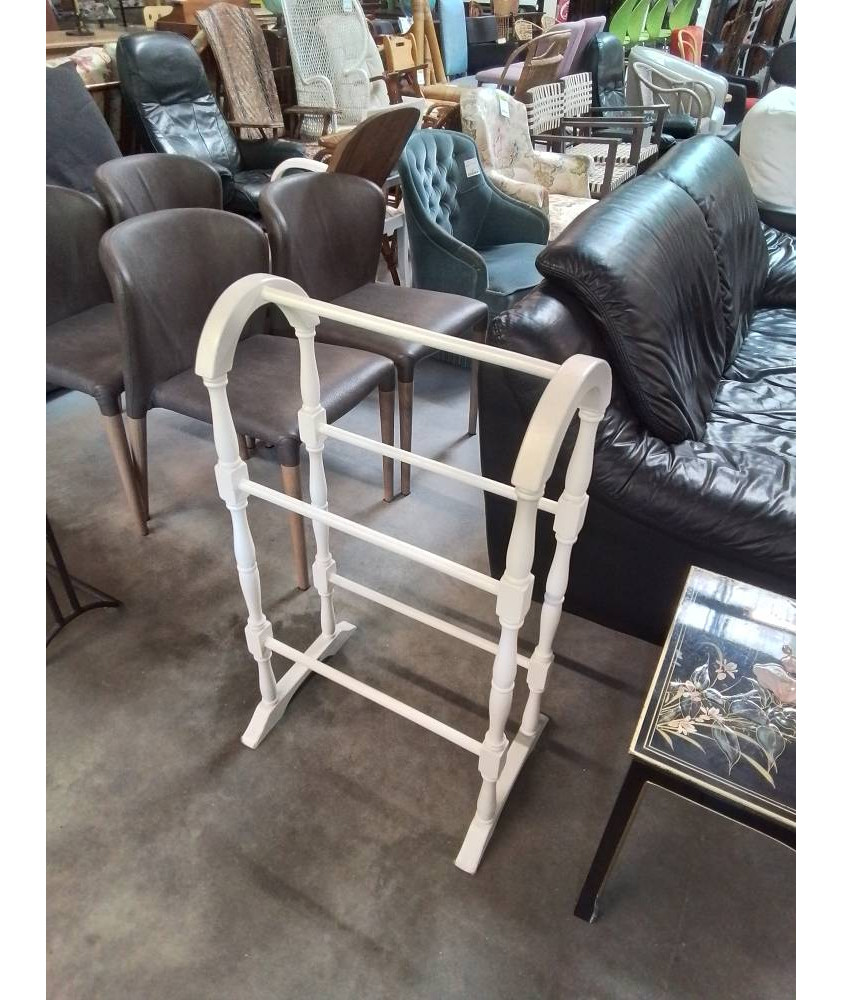 SÈCHE SERVIETTES BOIS PEINT ÉCRU CINTRÉ 
